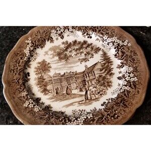 J&G Meakin Merrie England Cheshire Bramall Hall Plate VTG English Ironstone 9"
